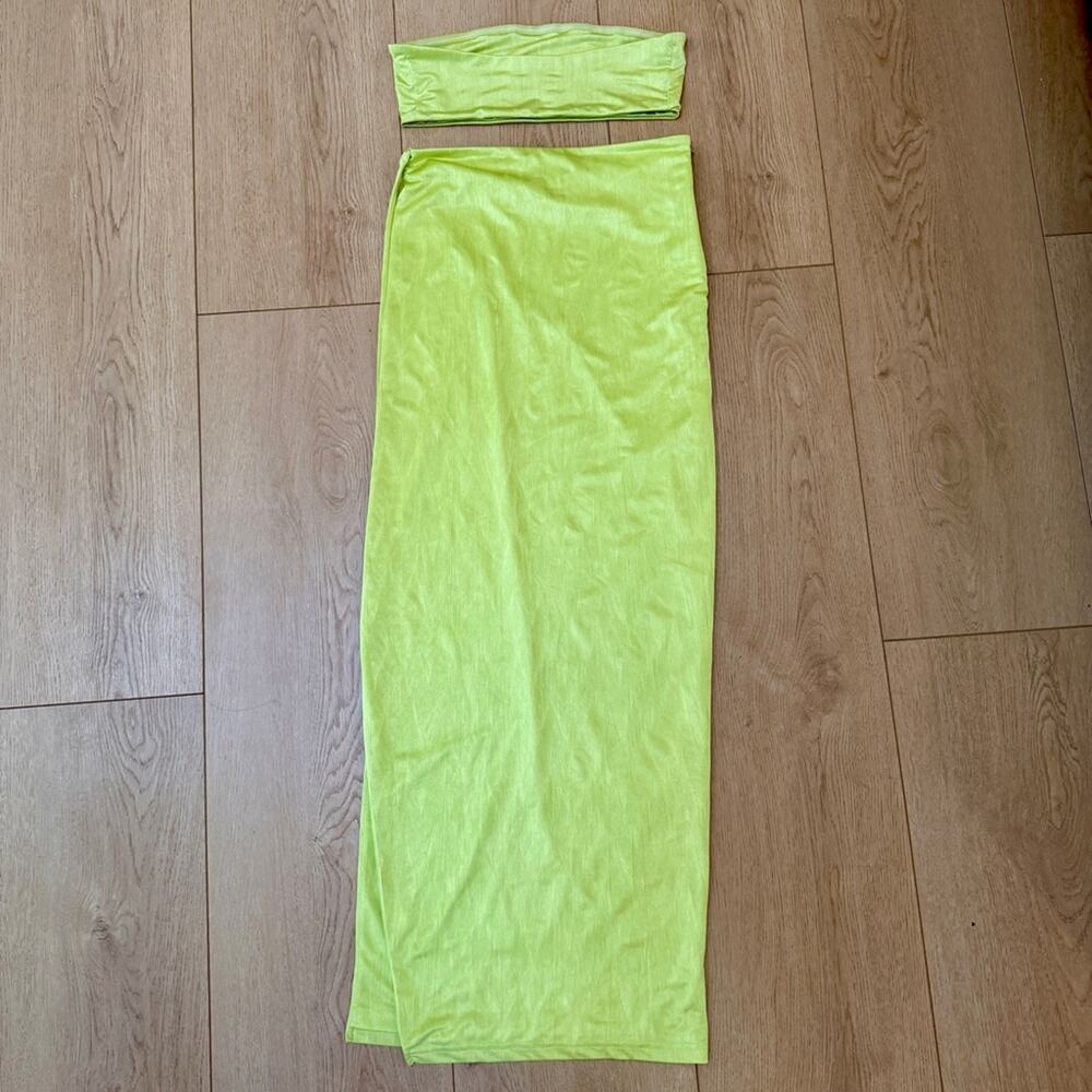 NWOT Superdown Lime Green bandeau top and Skirt Set size XS - Picture 12 of 14